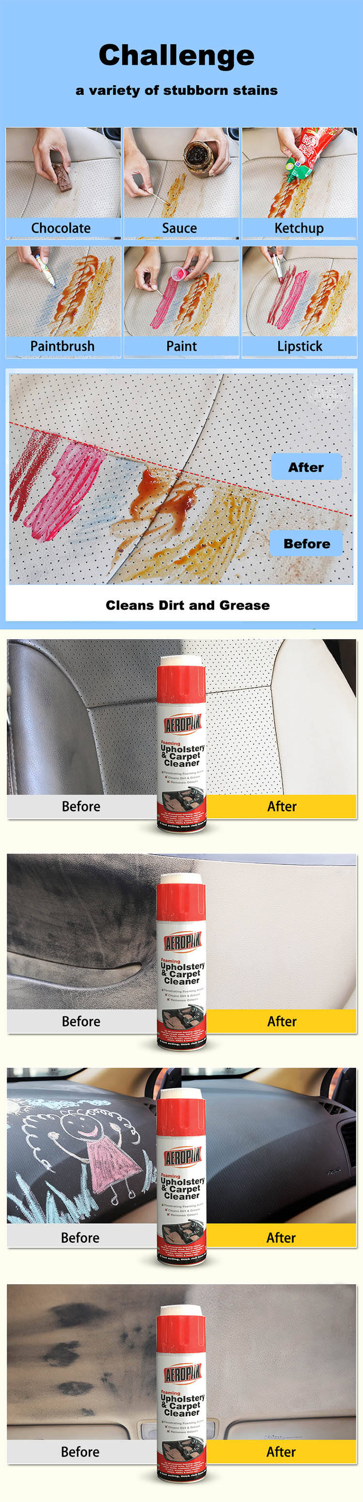 Waterless Car Wash Multipurpose Foam Cleaner