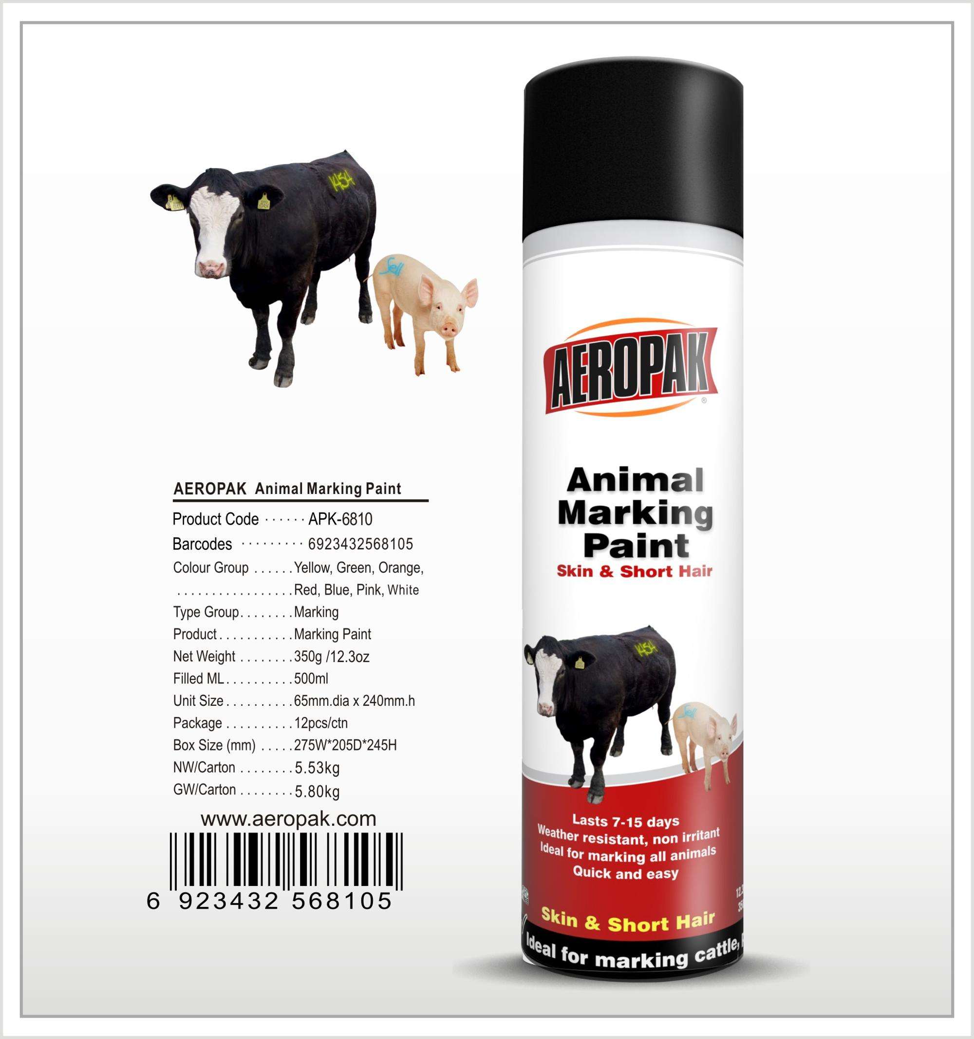 AEROPAK MSDS 500ml Animal Marking Spray Paint for horse