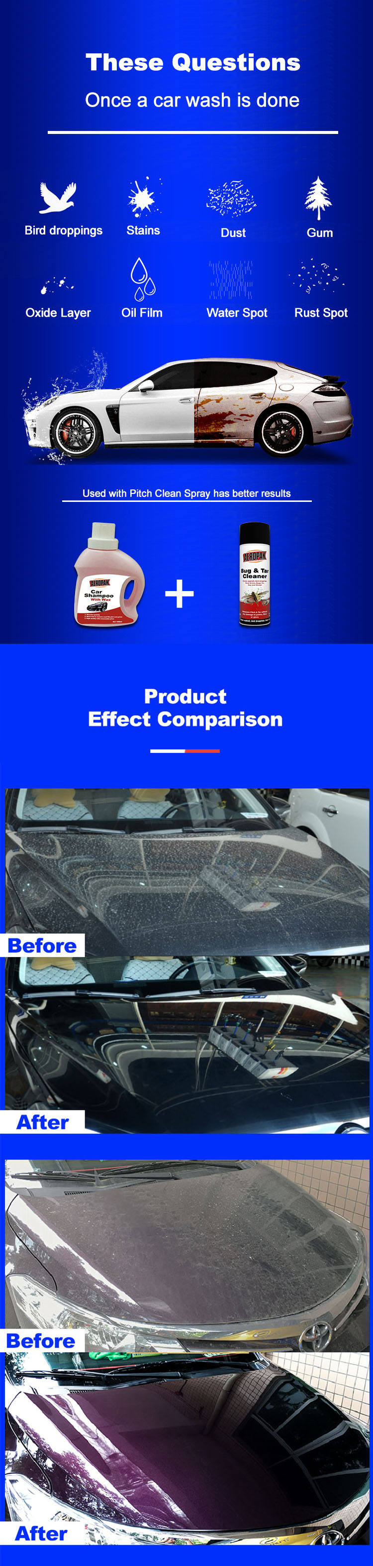 Hot Selling Private Label Car Shampoo Wash Wax