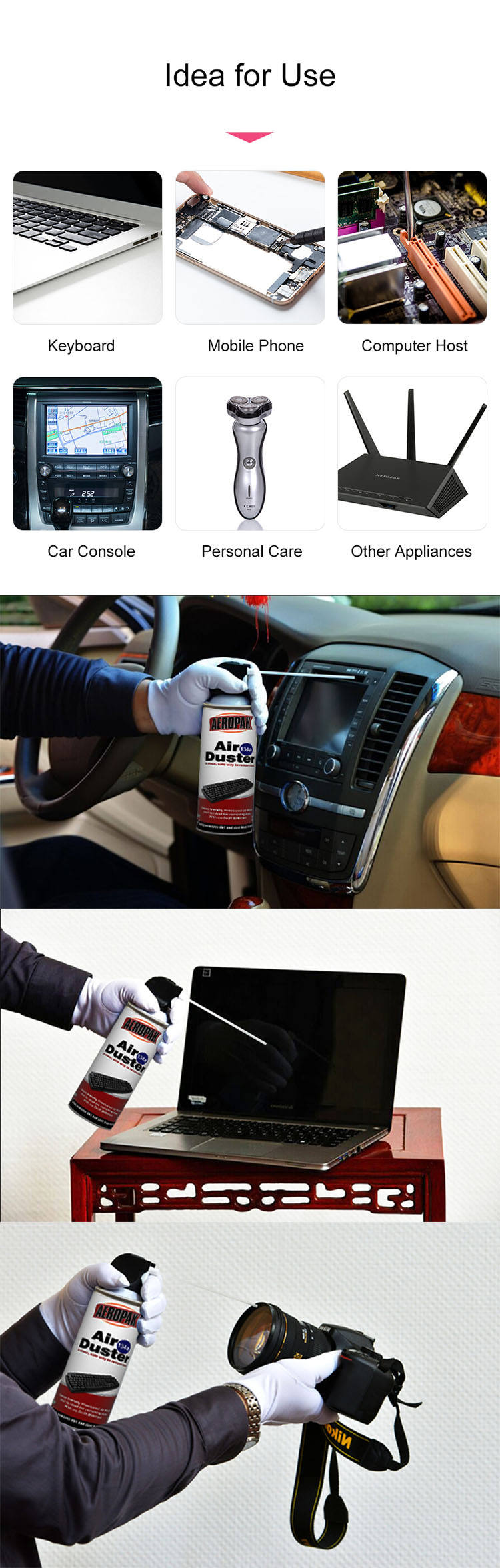 OEM Factory air duster can for computer clean mobile phone