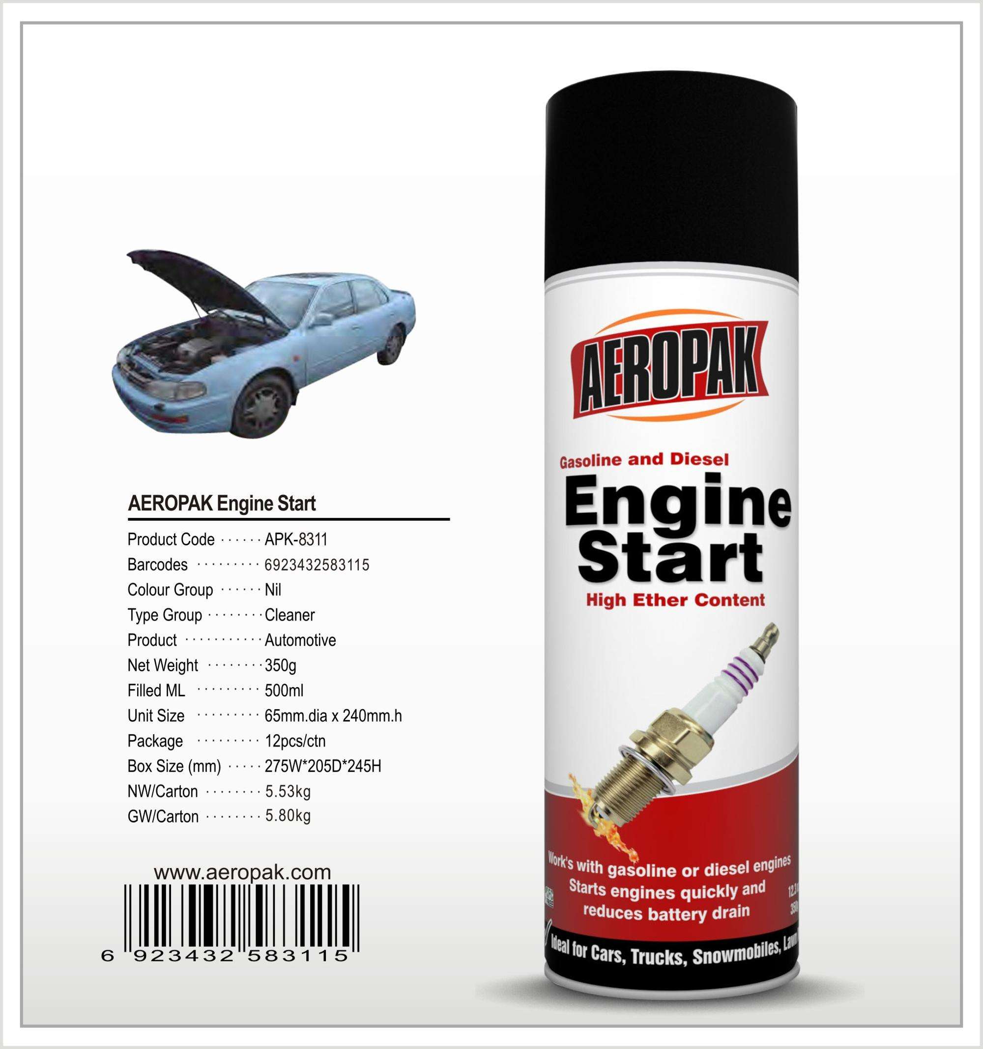 AEROPAK car care and auto care products Engine Start
