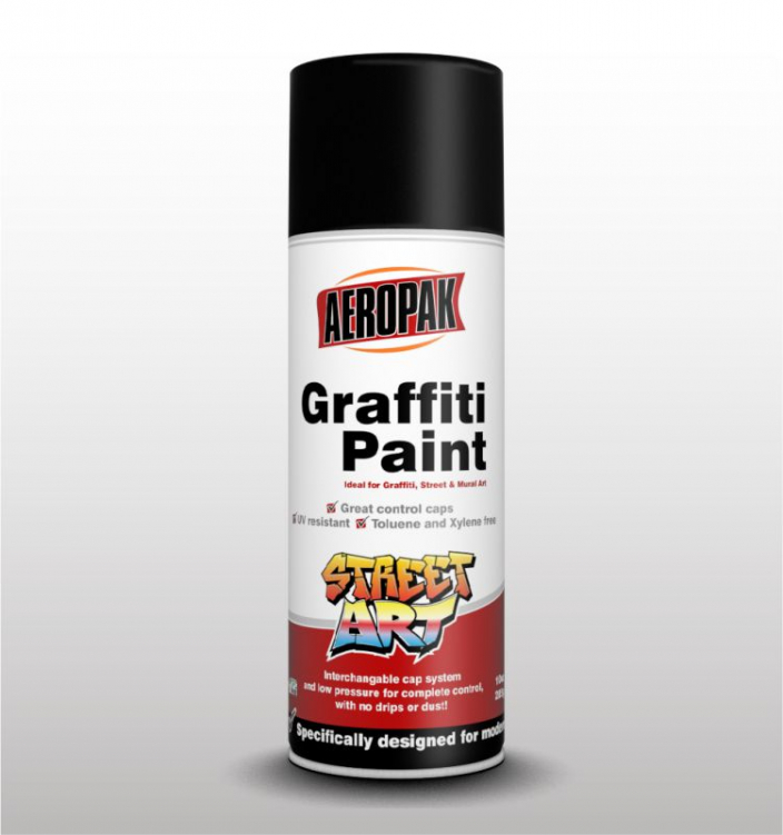 AEROPAK 400ML Graffiti Paint grey color for MSDS certificate with wall art