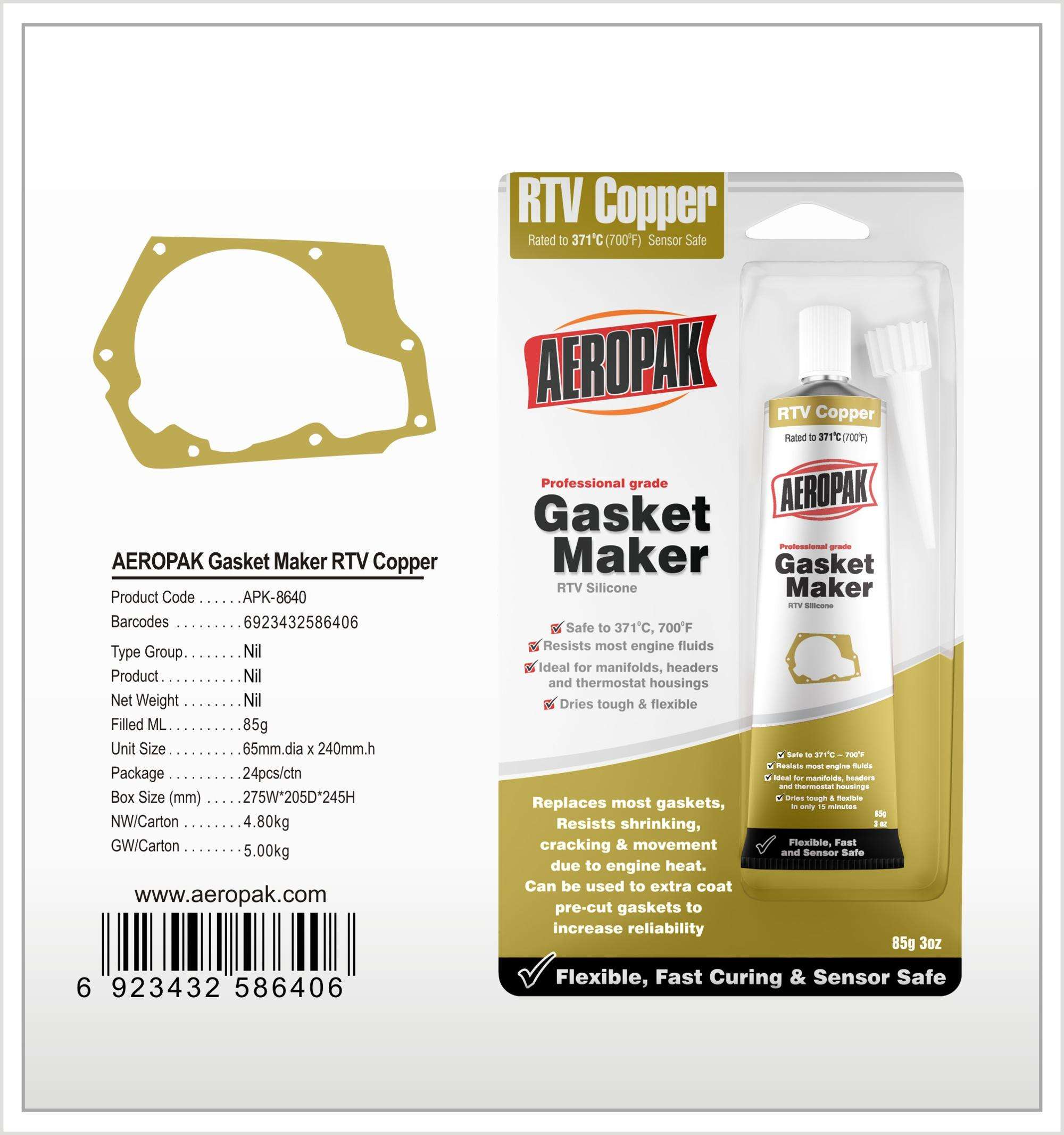 AEROPAK RTV Gasket Maker Silicone Sealant