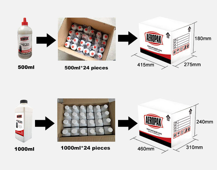 AEROPAK 500ml quick tire fix Liquid Tyre Sealant