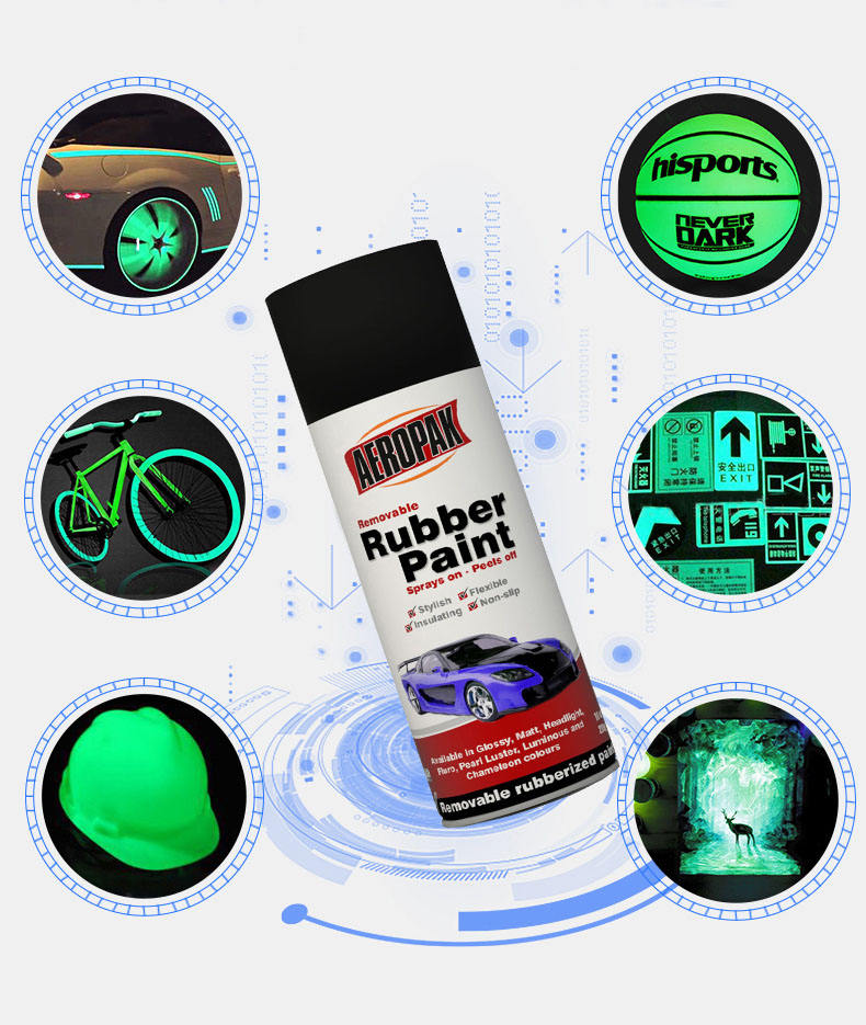 Aeropak 400ml Cheap Glow in Dark Rubber Spray Paint