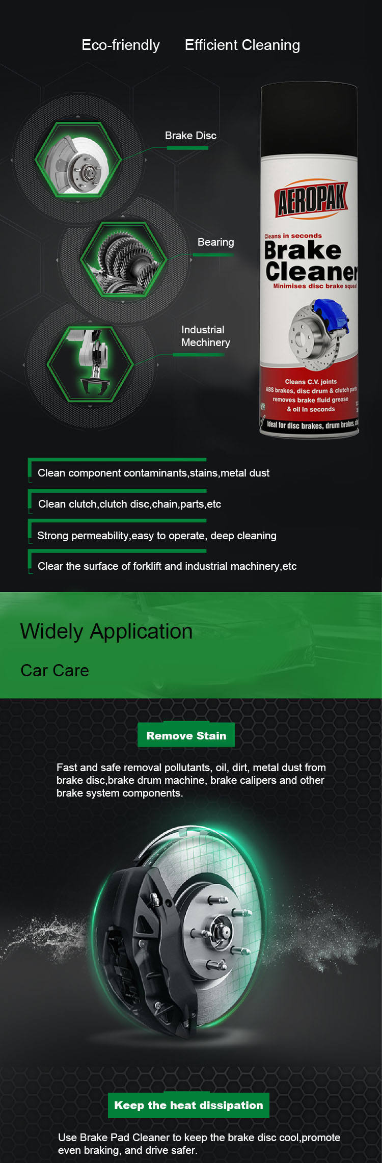 Customized aerosol brake cleaner aeropak car spray