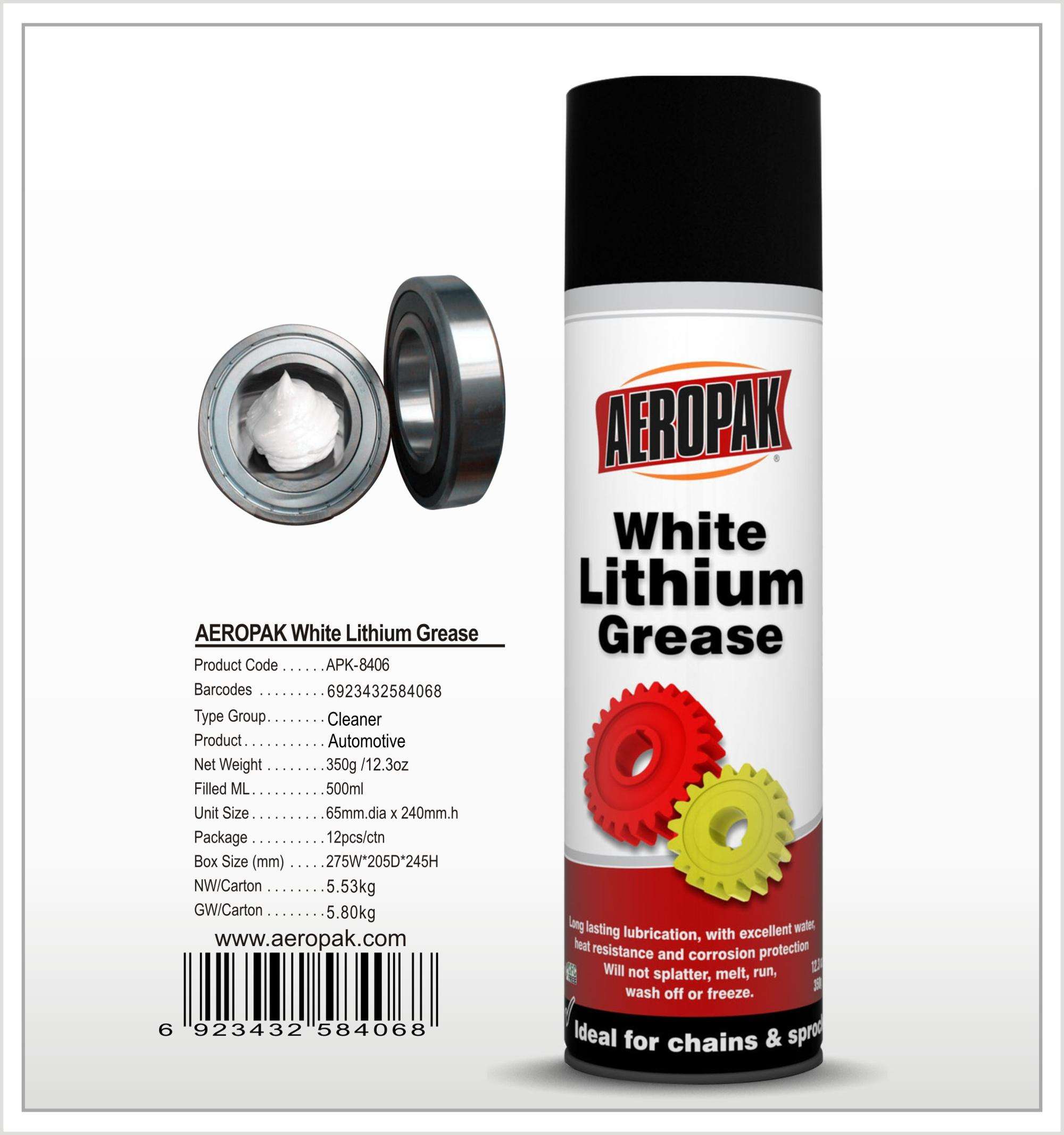 Aerosol White Lithium Grease Heat Resistance White Grease Spray